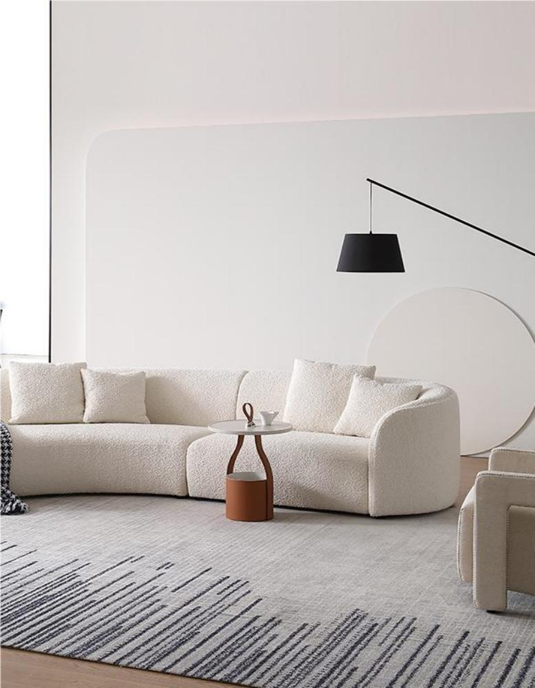 Goldie Gubi Three Seater Sofa, Boucle, White