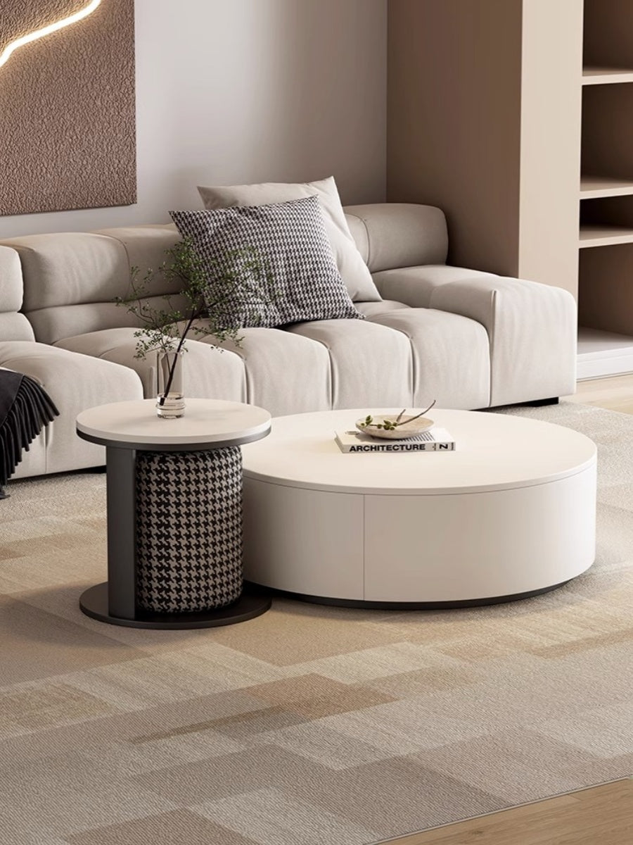 Aria Marble Coffee Table Set, WIth a Mini Stool| DC Concept