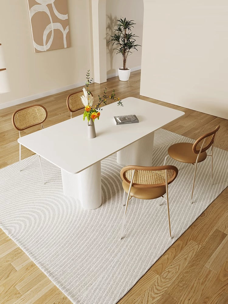 Aiden White Dining Table, Sintered Stone| DC Concept