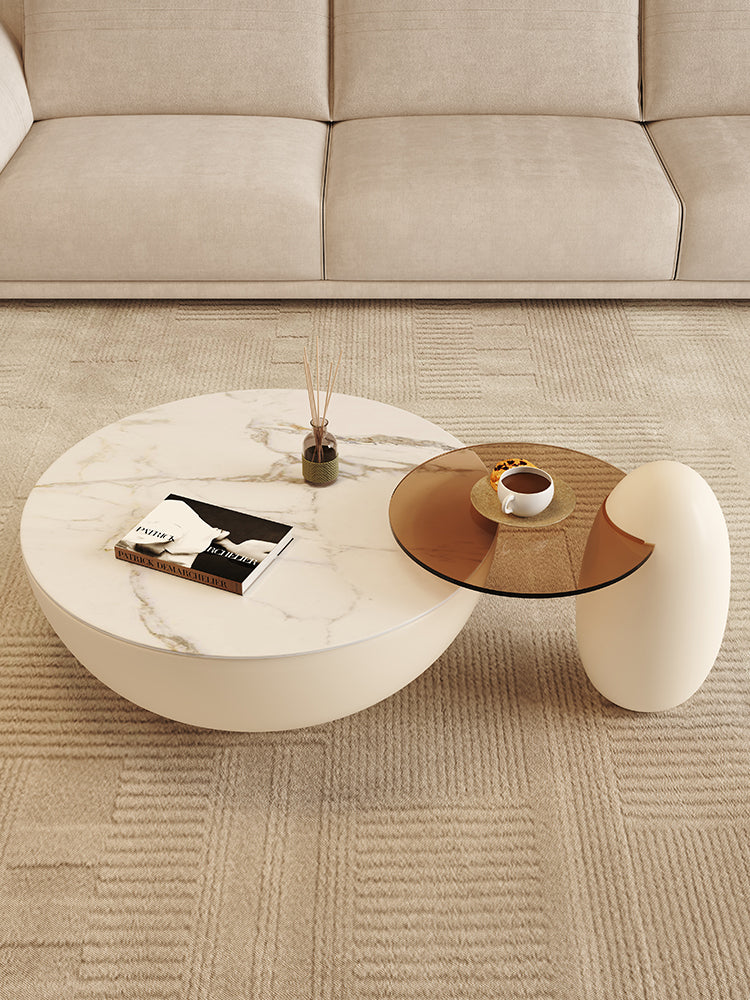 Oliver Marble Coffee Table, White| DC Concept