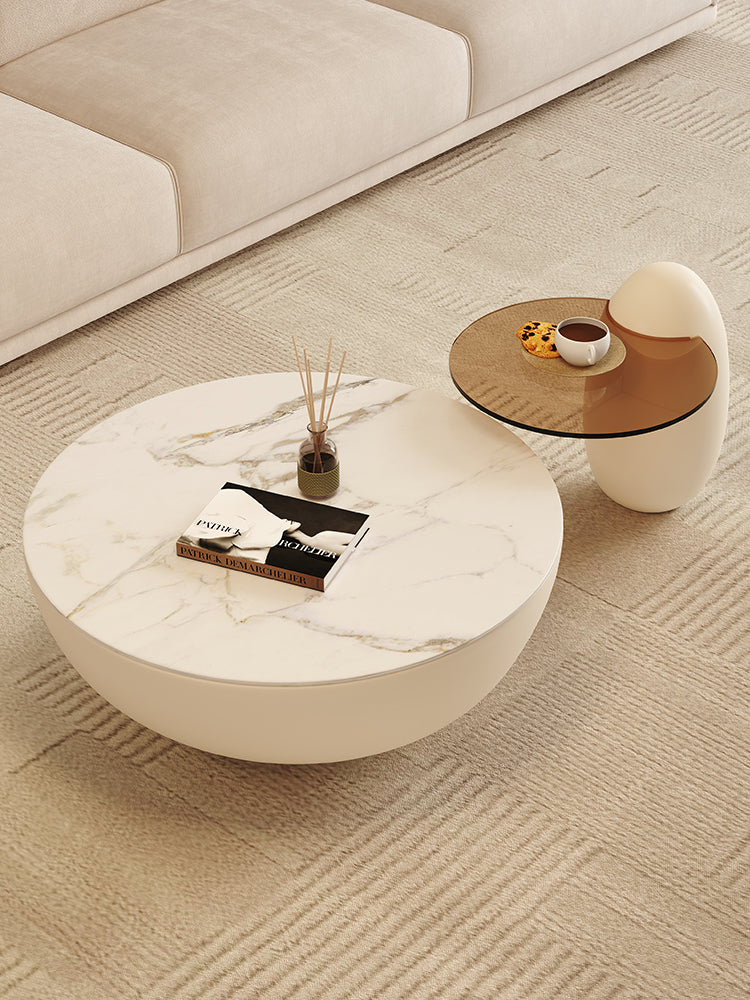 Oliver Marble Coffee Table, White| DC Concept