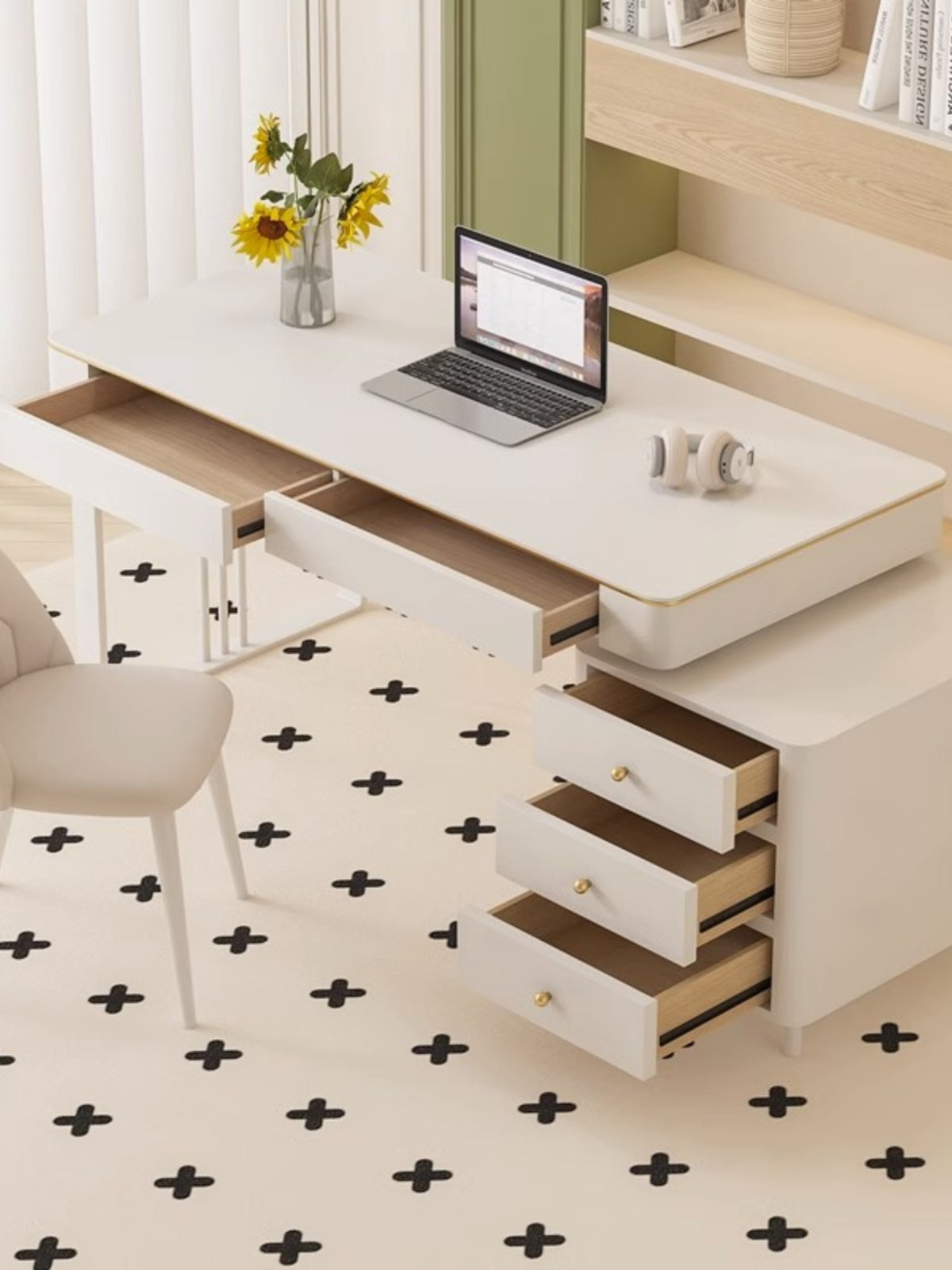 Elmer Office Desk, Sintered Stone| DC Concept