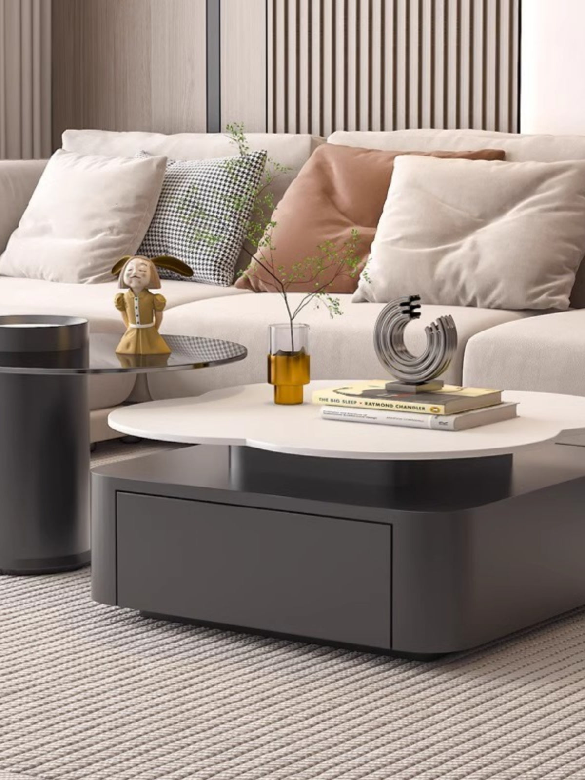 Aroma Flower Nesting Coffee Table, White Top| DC Concept