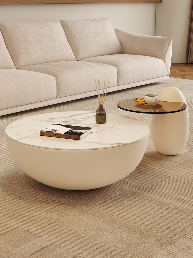 Oliver Marble Coffee Table, White| DC Concept