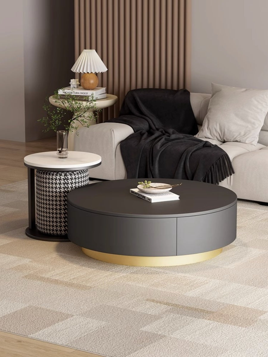 Aria Marble Coffee Table Set, WIth a Mini Stool| DC Concept