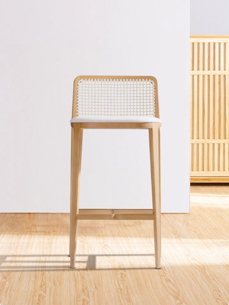 Ethan Rattan Barstool, Wood