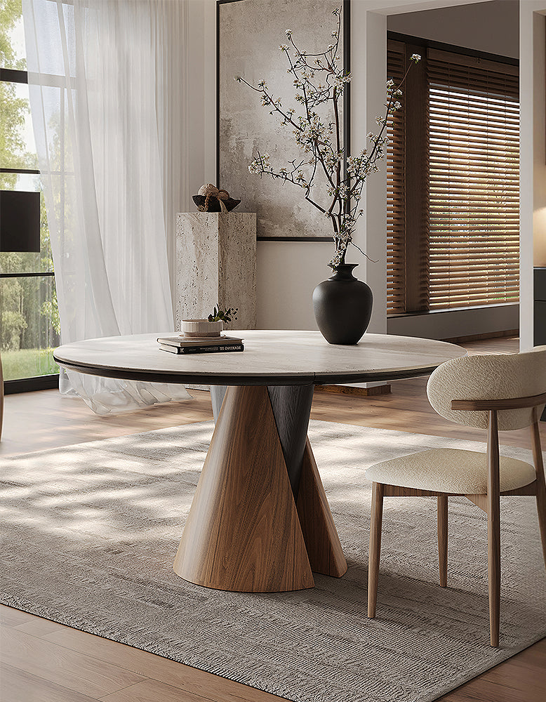 Becerra Foldable Round Dining Table, Wood