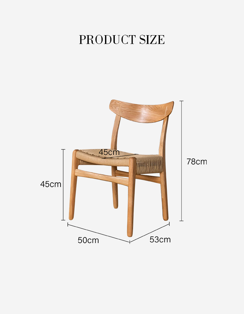 Classic Hans W CH01 Rattan Dining Chair, Light Oak