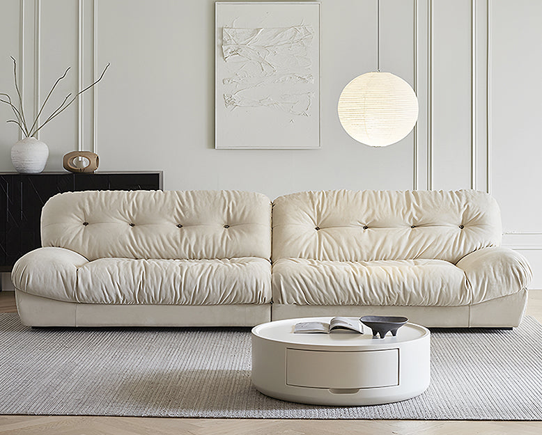Italian Style Three Seater Sofa and Ottoman