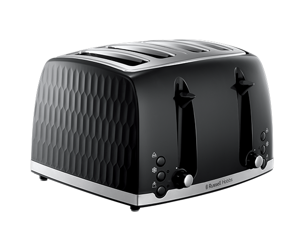 Russell Hobbs Honeycomb 4-Slice Black Toaster