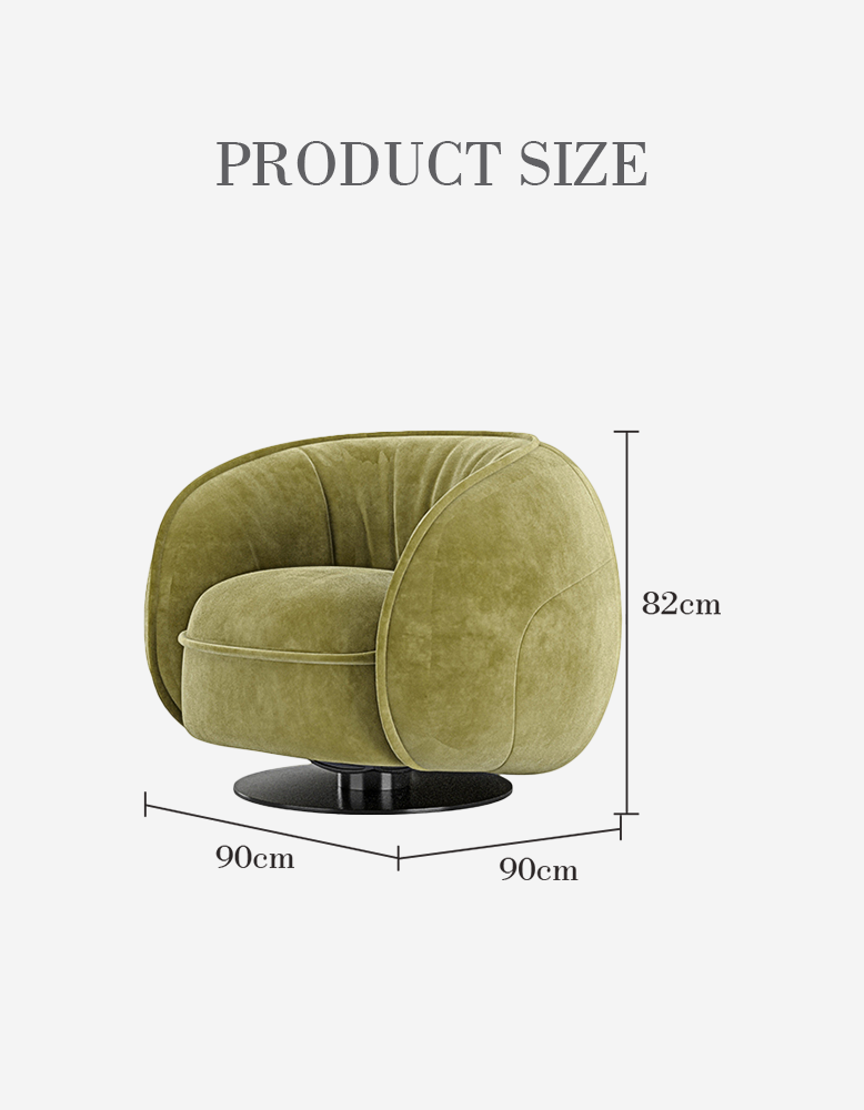Elowen Swivel Lounge Chair, Green Vintage Armchair