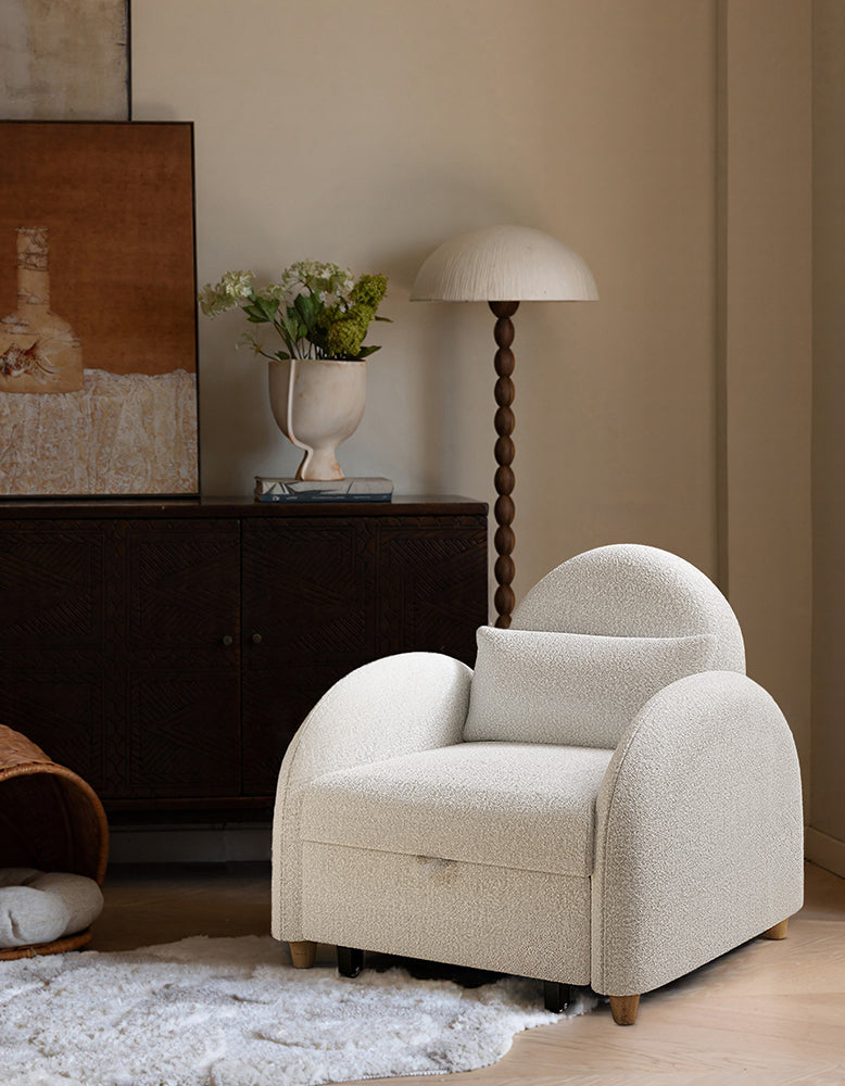 Goh Single Sofa Bed, Armchair Sofa Bed, Boucle