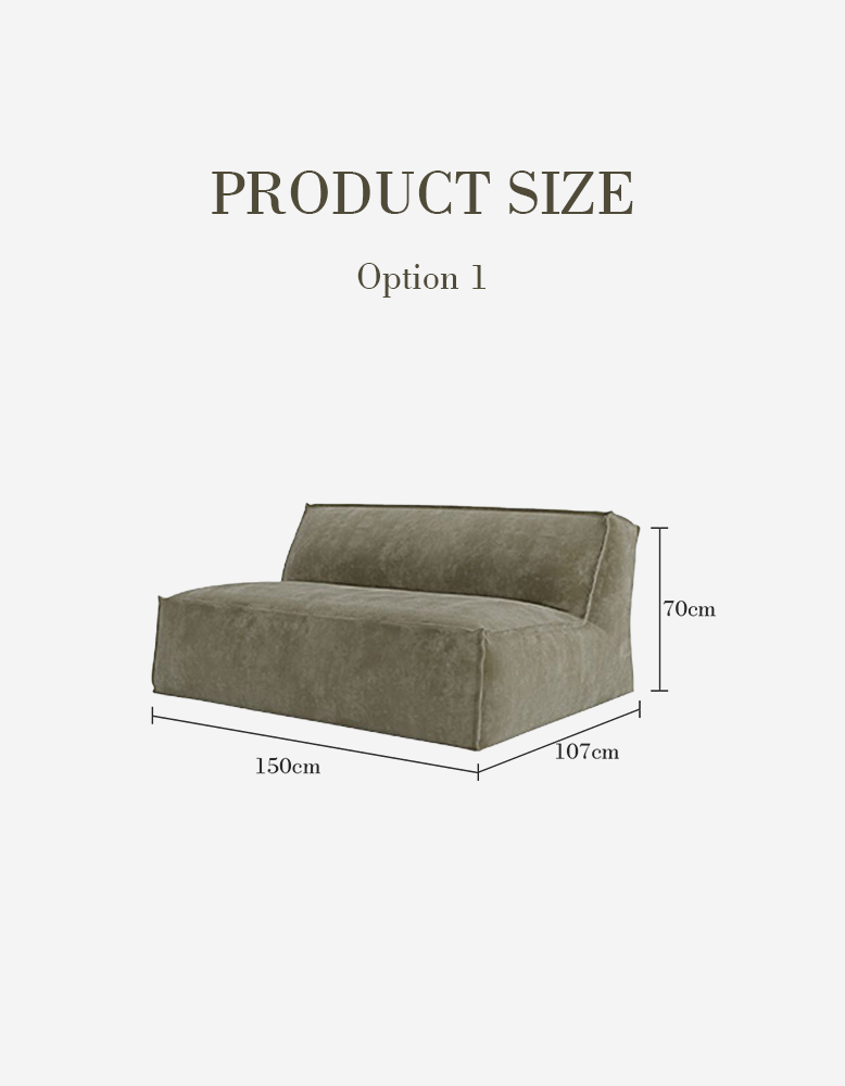 Zephyrine Bean Bag Modular Sofa, Two Seater Sofa