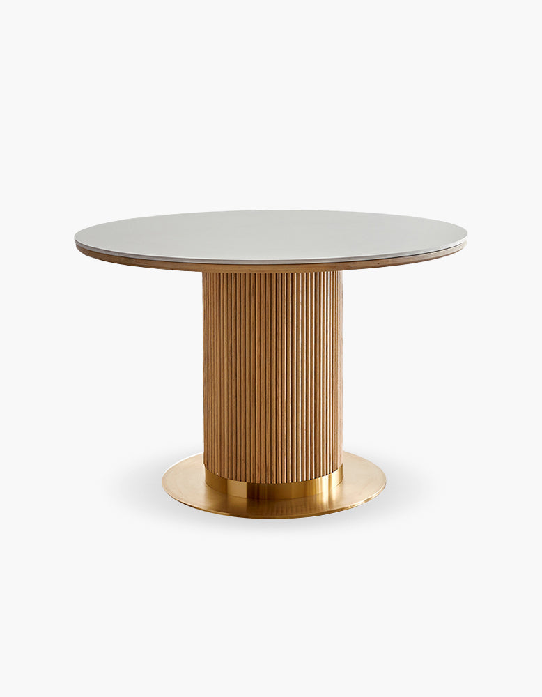 Bek Round Dining Table, White| DC Concept