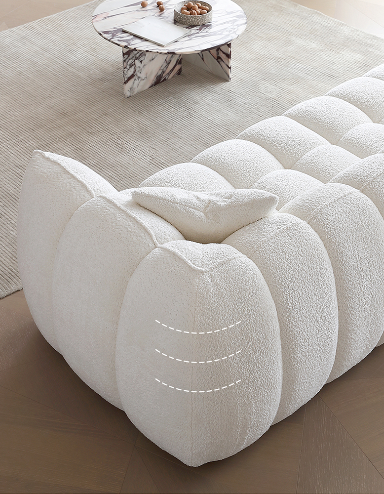 Pooky Pumpkin Single Armchair, White Boucle
