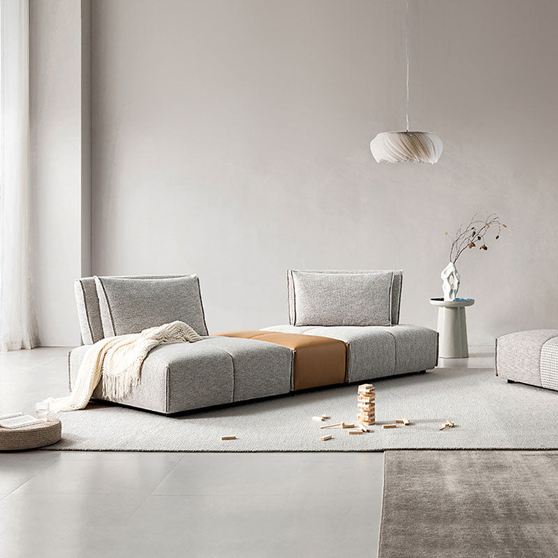 L-Shaped Sectional Two Seater/ Three Seater Sofa, Linen| DC Concept