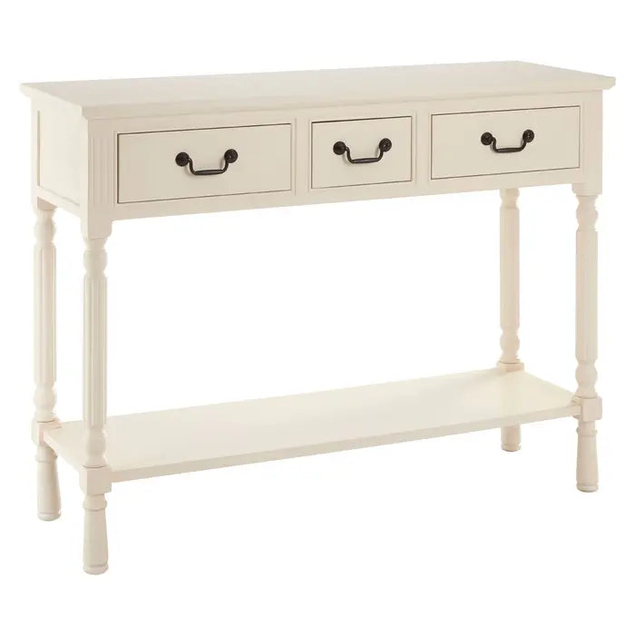 Helsinki 3 Drawer White Console Table