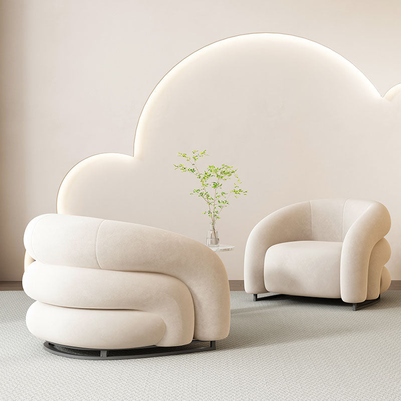 K93 Armchair, White Velvet| DC Concept