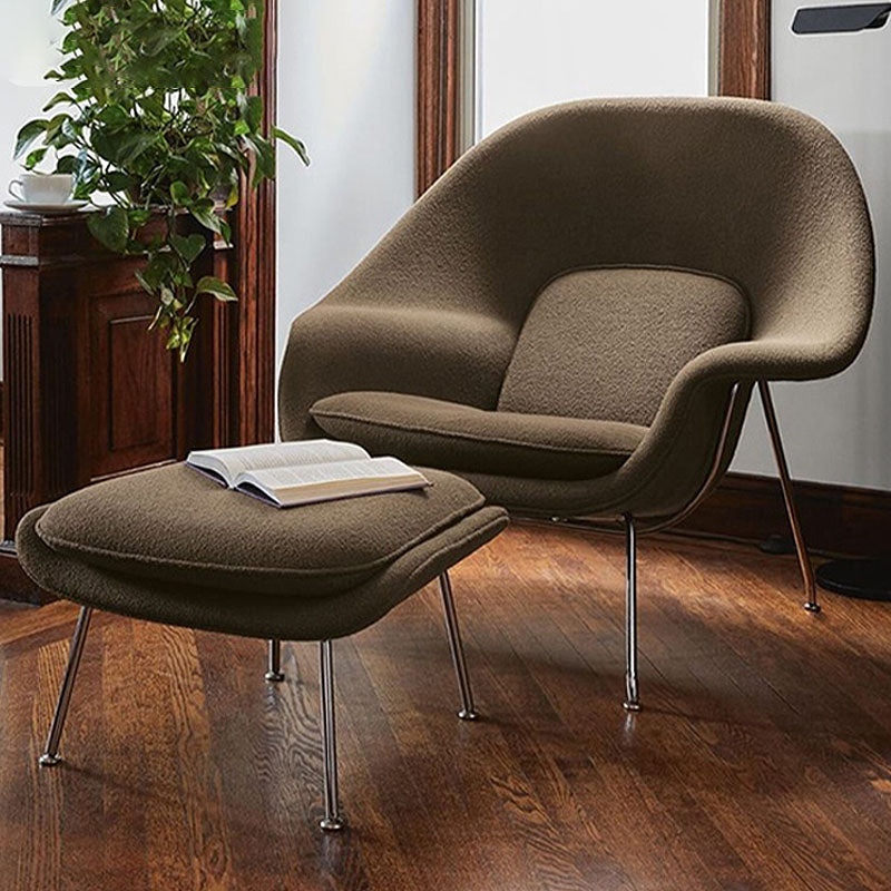 Womb Style Chair & Ottoman In Premium Velvet or Cashmere, Dark Blue| DC Concept