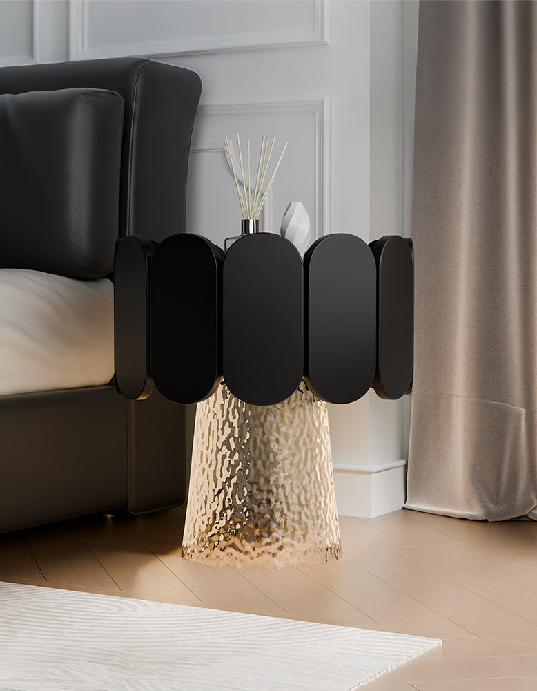 Thapa Bedside Table With Storage & Light Strip
