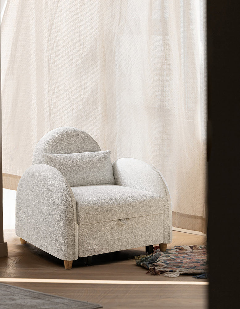 Goh Single Sofa Bed, Armchair Sofa Bed, Boucle