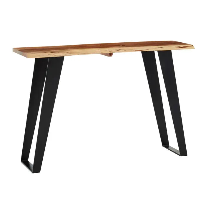 Salzburg Acacia Wood And Looped Iron Base Console Table