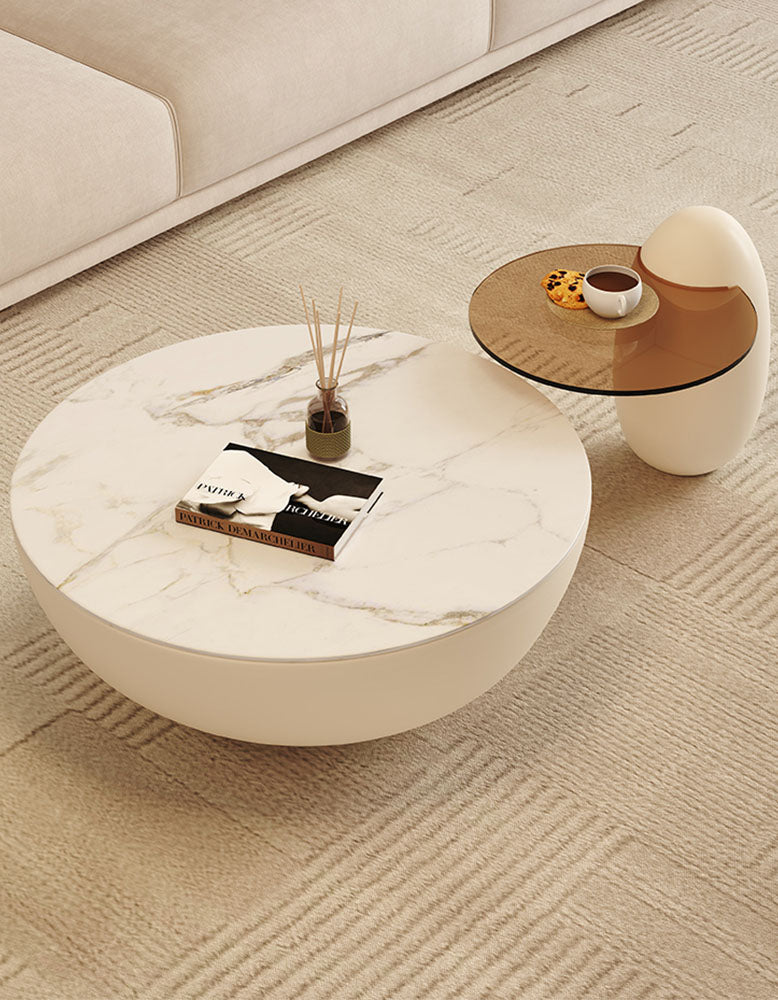 Oliver Marble Coffee Table, White| DC Concept