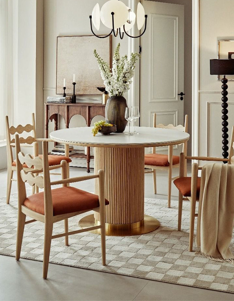 Bek Round Dining Table, White| DC Concept