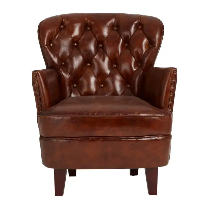 Vienna Mocha Brown Button Back Armchair
