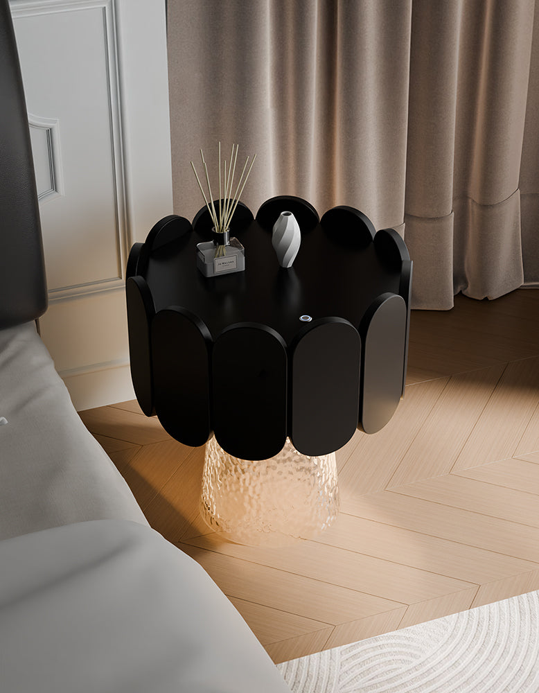 Thapa Bedside Table With Storage & Light Strip