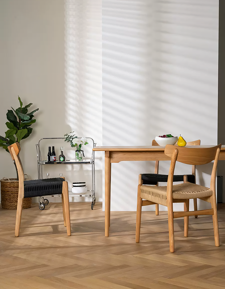 Classic Hans W CH01 Rattan Dining Chair, Light Oak