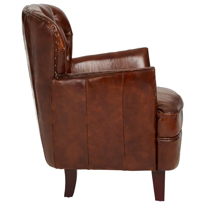 Vienna Mocha Brown Button Back Armchair