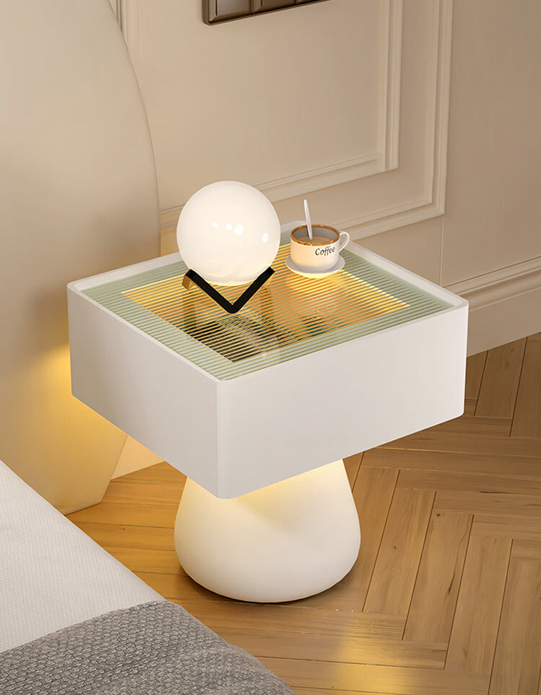Bartosz Bedside Table With Storage & Light Strip