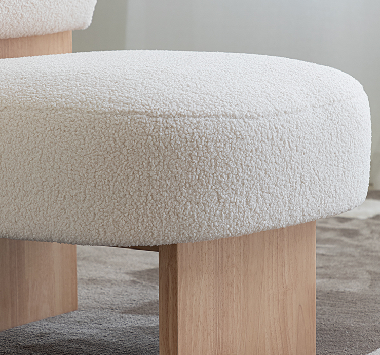 Evander Boucle Armchair with Wooden Frame