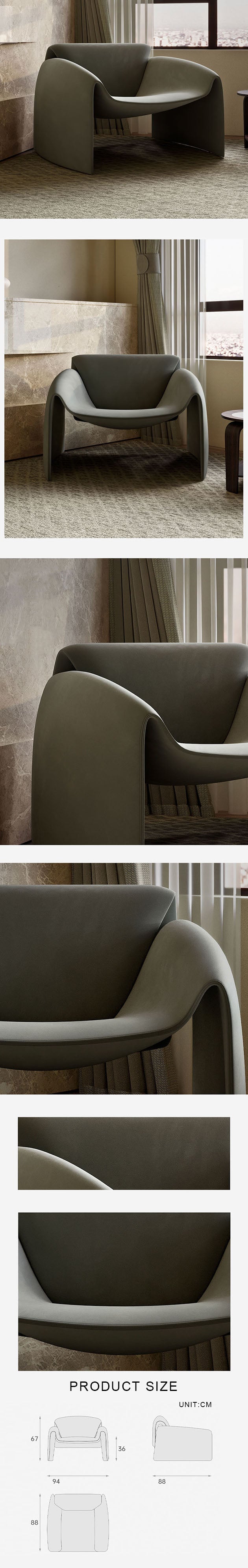 Classic Crab Armchair, Leather| DC Concept