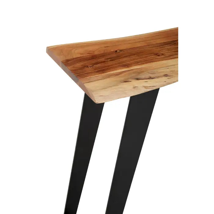 Salzburg Acacia Wood And Looped Iron Base Console Table