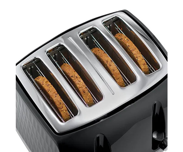 Russell Hobbs Honeycomb 4-Slice Black Toaster