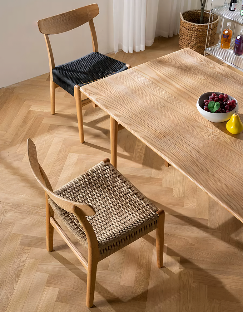 Classic Hans W CH01 Rattan Dining Chair, Light Oak