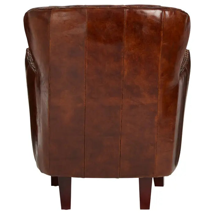 Vienna Mocha Brown Button Back Armchair