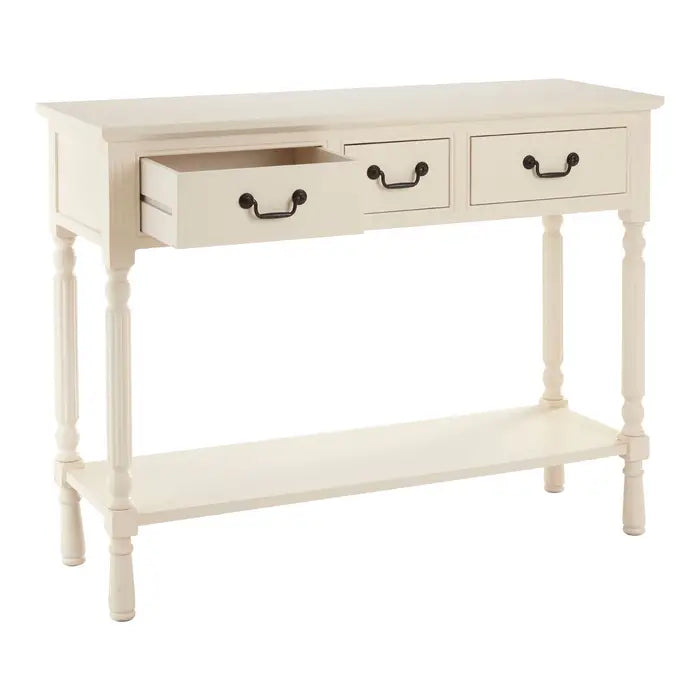 Helsinki 3 Drawer White Console Table