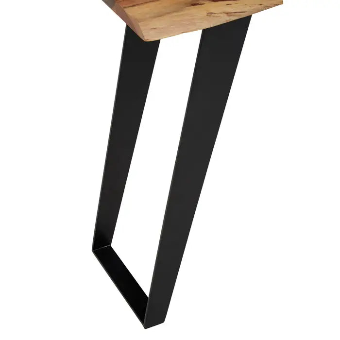 Salzburg Acacia Wood And Looped Iron Base Console Table