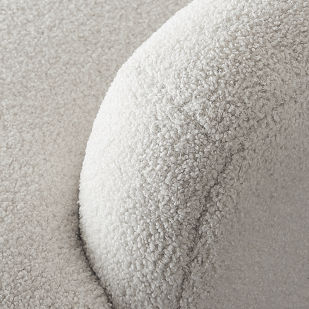 Carmen Armchair With Footstool, White Boucle