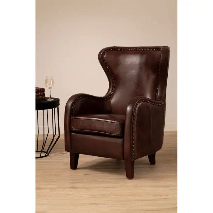 Vienna Dark Coffee Leather Armchair