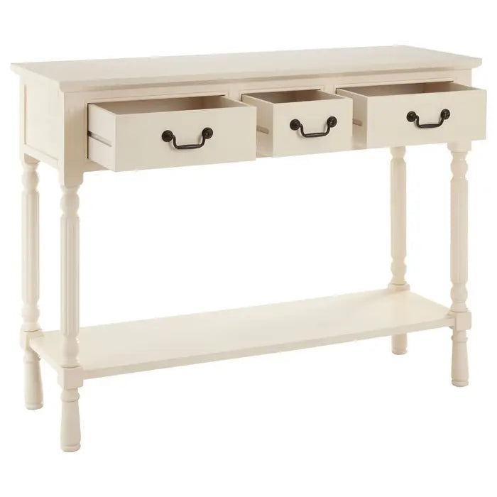 Helsinki 3 Drawer White Console Table