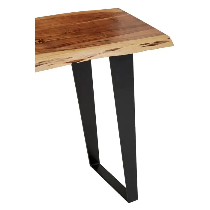 Salzburg Acacia Wood And Looped Iron Base Console Table