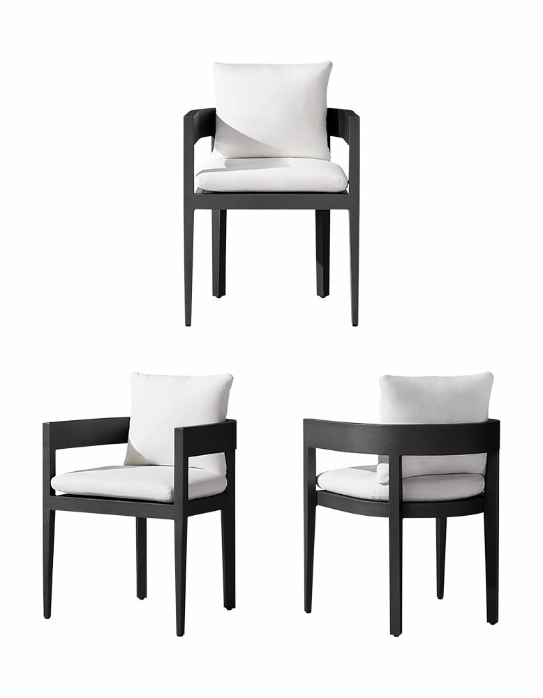 Cortez Outdoor Dining Table Set, Black