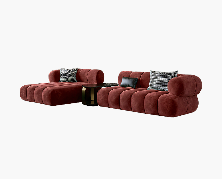 Anouk Modern Red Modular Sofa, Three/ Two Seater Sofa-DC Concept-DC Concept