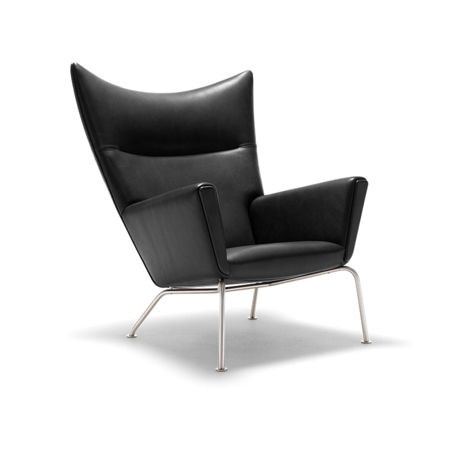 Carnaby High Back Armchair with Ottoman, Black| DC Concept