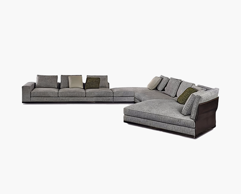 Gerry Five Seater, Six Seater Corner Sofa, Linen & Nappa Real Leather-DC Concept-DC Concept