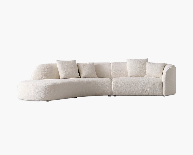 Goldie Gubi Three Seater Sofa, Boucle, White-DC Concept-DC Concept